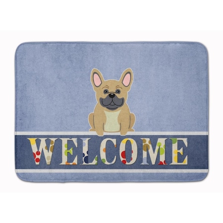 Carolines Treasures French Bulldog Cream Welcome Machine Washable Memory Foam Mat BB5591RUG